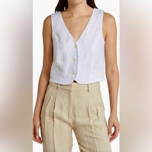 Madewell 100% linen Katrina crop vest top